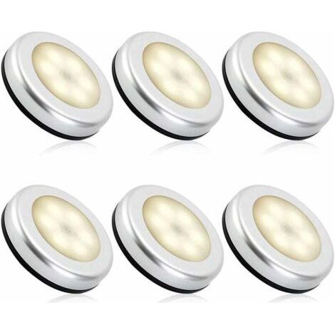 Veilleuse detecteur de mouvement intérieur,lampe led detecteur de mouvement pile pour escaliers, Eclairage LED Placard Armoire Couloir chambre enfant Auto ON / OFF 3M Adhésif (6pcs,blanche chaud