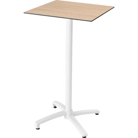 Table haute de terrasse 60 x 60 cm inclinable stratifié chêne clair