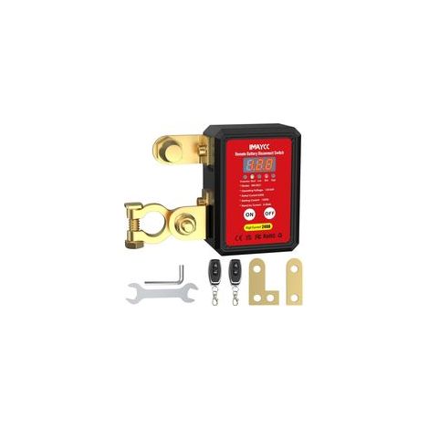 12-V-Fern-Batterietrennschalter, Kfz-Not-Aus-Schalter mit LED-Spannungsanzeige, Diebstahlsicherung, Kfz-Batterie-Abschaltschalter – Crezuo