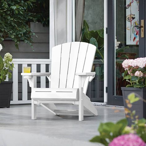 Dmora - Sillas de Jardín Tombolo, Silla de jardin, Asiento exterior multiusos, Banco de jardín, 80x93 h93 cm, Blanco (1/4)