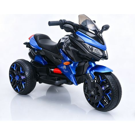 Moto électrique enfant 12V 3 roues avec double moteur, lumières LED, musique Bluetooth et démarrage progressif (1/5)