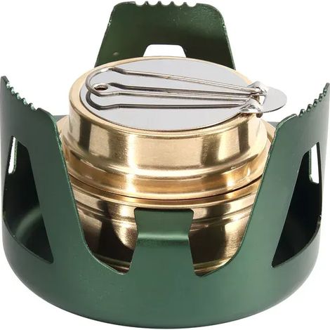 Réchaud à alcool de camping, réchaud à alcool liquide ou solide avec sac, réchaud de cuisine portable (1/5)