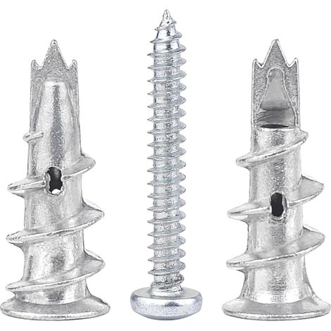 40 ensembles Chevilles Métalliques à Expansion avec Vis Autoperceuses(40 Vis + 40 Cheville),Chevilles pour Plaques de Plâtre,Fixations Solides pour Béton,Brique,Plaques de Plâtre et Plus (1/5)