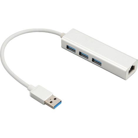 Adaptateur USB 3.0 vers RJ45 Ethernet, connecteur réseau 10/100/1000 Mbit/s, port en alliage d'aluminium pour bureau (1/5)