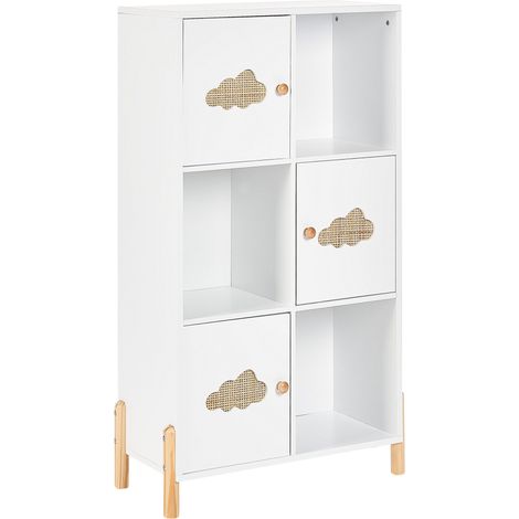 Libreria per la camera dei bambini con motivo a nuvola MDF gambe in legno di pino stoccaggio bianco Cloudy (1/5)