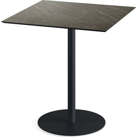Urban table de bistrot avec piètement noir + plateau HPL 70x70 cm - Veba