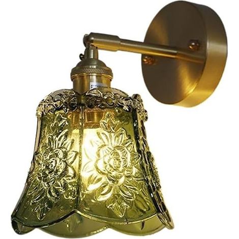 Applique en verre sculpté vert, lampe de chevet moderne, sans source lumineuse, lampe de nuit d'intérieur, lampe décorative (1/5)