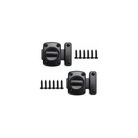 Loquet Loquet de Porte Sécurité Rotatif Serrure Verrou Porte Loquet porte en Alliage de zinc Verrous Loquet Crochet avec 12 Vis,pour Porte Salle de Bains Chambre Toilette,Noir 2 Pièces (1/5)