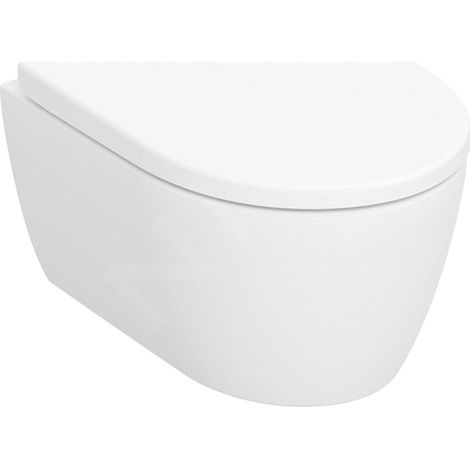 Geberit – Set de WC suspendu Rimfree – Céramique sanitaire – Chasse d'eau à encastrer – Dimensions 36x38x49 cm – Abattant Duroplast avec SoftClose