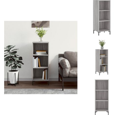 Sideboard Grau Sonoma 34,5x32,5x90 cm Holzwerkstoff - Schreibtisch - Wohnzimmermöbel - Sideboard - Grau - Holzmöbel (1/5)