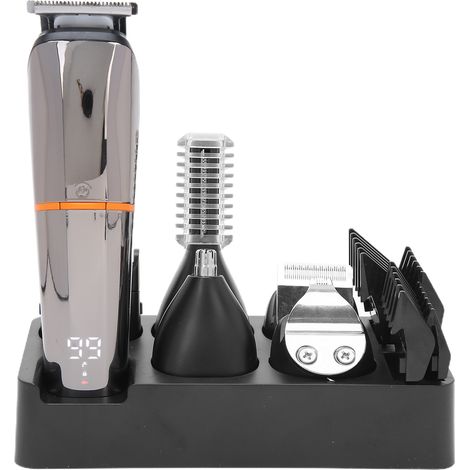 Tondeuse électrique rechargeable multifonction 3-en-1 pour homme, coupe-cheveux, barbe, nez et corps, rasoir de précision USB, kit complet (1/5)