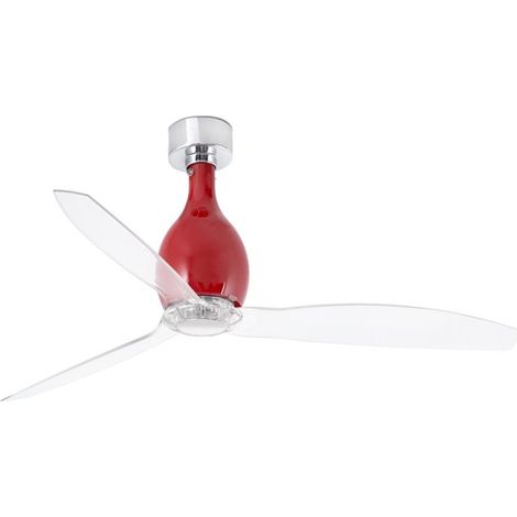MINI ETERFAN Ventilador de techo rojo brillo/transparente con motor DC sin luz 32029 (1/4)