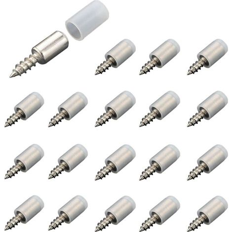 20pcs vis autotaraudeuses intégrées,Vis autotaraudeuses Support stratifié pour armoire,Étagère Support Vis Avec Manchon Antidérapant,vis intégrées autotaraudeuses Pour Meubles D'armoire (1/4)