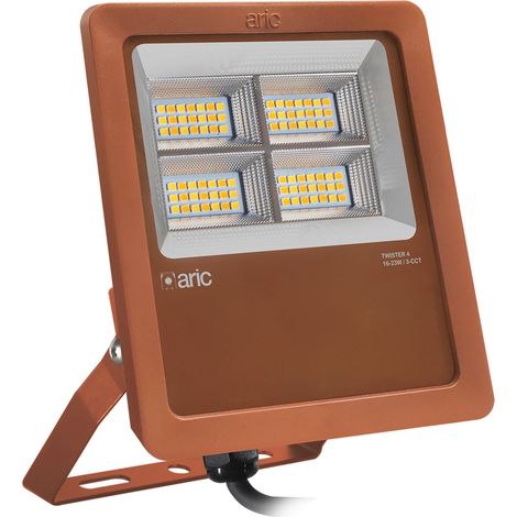 PROJECTEUR TWISTER 4 corten 3CCT 16-23W IP66 IK08 2200K/3000K/4000K 23W 3340lm 90° 50000h ARIC 51684 (1/3)