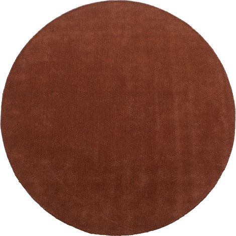 Tappeto rotondo 100% lana tessuto a mano D. 200 cm Terracotta 1800g/m² - SELINA (1/2)