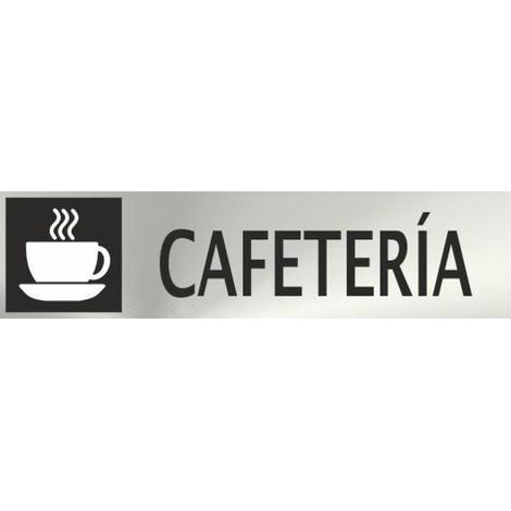 Cartel informativo cafeteria (inox adhesivo 0.8mm) 5x20cm normaluz (1/2)
