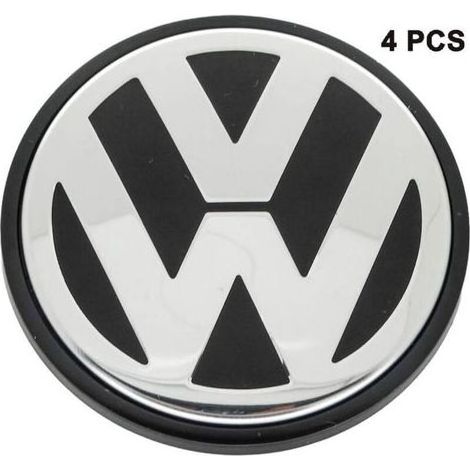 GDHZS- – Enjoliveur de moyeu de roue Volkswagen noir 65 mm convexe – Compatible nouveaux Touareg, Passat, Golf 6, Scirocco, Tiguan (1/4)