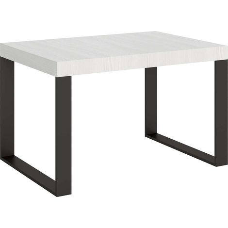Tavolo allungabile 120/224x90 cm Tecno bianco frassino gambe antracite (1/3)