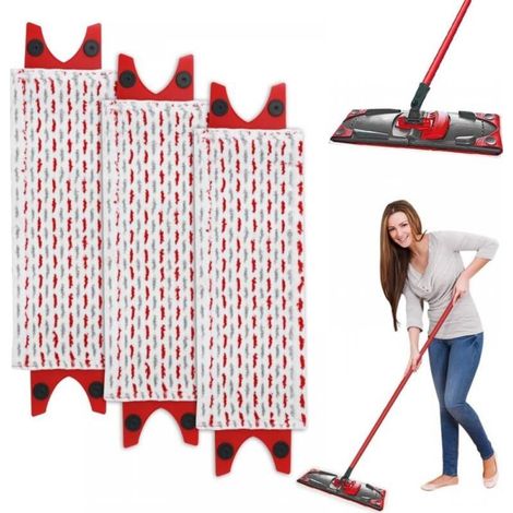 3 Pieces Mop Refill for Vileda Microfiber Mop Kit, for Vileda Ultramax Mop/UltraMax Plus 2 in 1 Absorbent Refill, for Removing Dirty Stains Keeping Floor Clean (1/5)
