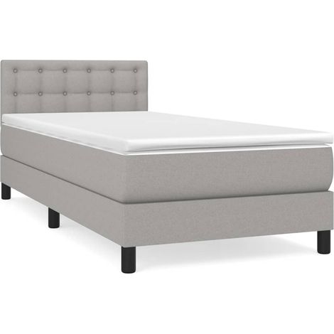 Maison Exclusive - Boxspringbett mit Matratze Hellgrau 100x200 cm