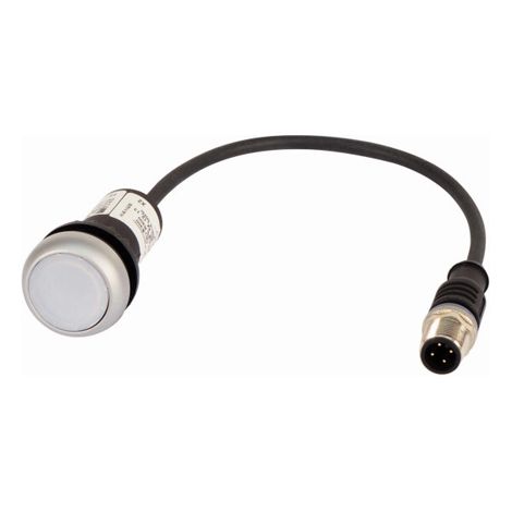 Bouton-poussoir lumin à accroch blanc 24 V 1NO câble 0,5m + connecteur M12A 000181631 EATON C22-DRL-W-K10-24-P3