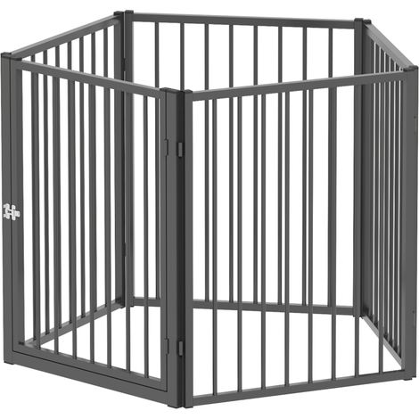 Parc canin pliable portable 5 panneaux clôture animaux sécurisée intérieur extérieur noir 90x