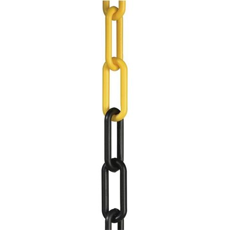 Absperrkette Kunststoff gelb/schwarz 6 mm Länge 25 m (1/2)