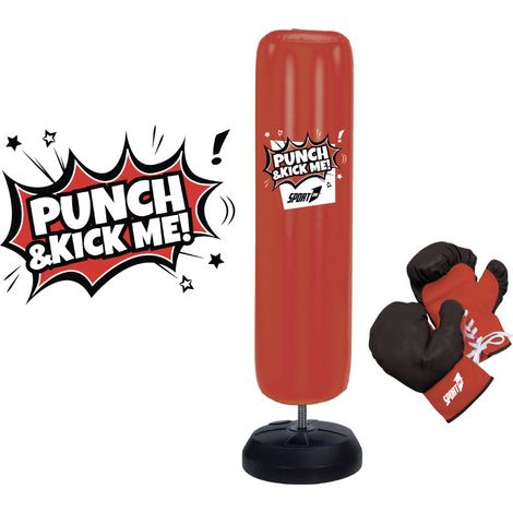Sacco da Boxe Punching Bag Punching Bag con Guantoni Rosso (1/3)