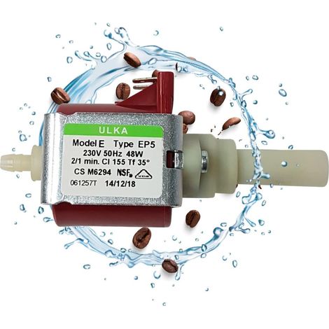 1 Pompe à eau Ulka EP5 48W 230V 15 bars, Débit 650 cm³/min, Pour machine à café automatique