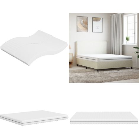 Matelas en mousse moyennement doux 160x200 cm - Matelas Mousse - Matelas Confortable - Matelas Double Face - Matelas Livraison Rapide - Literie Blanche - Home & Living