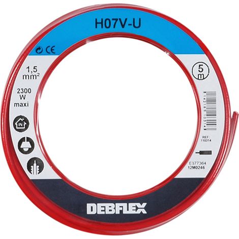 DEBFLEX - BOBINOT HO7V-U 1.5 MM² 5M ROUGE - 110314