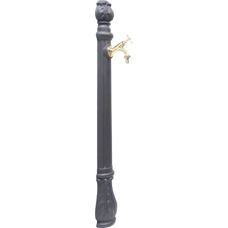 Fontana a colonna Osiride per casa giardino colore grigio ghisa con rubinetto in ottone a scelta : lucido mod.303L (1/2)