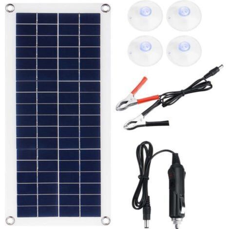 20W Solarpanel Batterieladegerät, Tragbares Solarpanel Lade- und Wartungsset für Auto Motorrad Wohnmobil