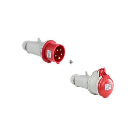 Digital - Fiche mu00e2le 3P+N+T 32A + Fiche femelle - 380V - IP44 - Ru00e9f. : 51318+51418
