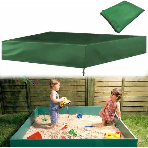 royaluxe - Couverture de Bac à Sable Carrée Housse Fosse de Sables avec Cordon Serrage Couvercle de Sandbox en Tissu Taffetas de Toile OxfordBache de Étanche et Anti-Poussière, Vert 150 x 150 cm - (1/5)