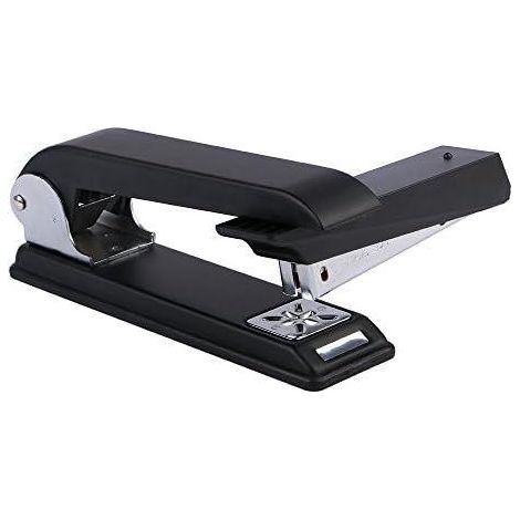 Agrafeuse de bureau pivotante à 360° avec pince intégrée, capacité de 12 feuilles, compatible avec les agrafes 24/6 et 26/6, noire. (1/5)
