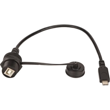 Câble USB-C vers USB-B étanche, rallonge pour installation encastrée, compatible avec imprimantes, voitures, navires, yachts et tableaux de bord. (1/5)