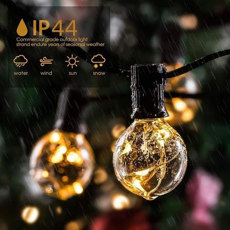 Guirlande LED multicolore Intérieur et extérieur Idéale pour Noël, le jardin et les fêtes 25 LED blanc chaud Guirlande extérieure de 7,5 mètres (1/5)