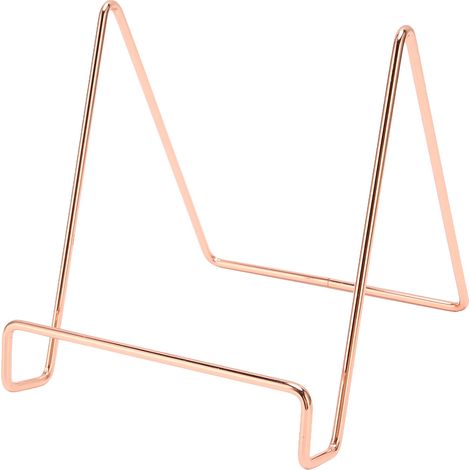 Support en métal doré rose pour affichage de tablettes, CD, disques, livres - Procédé de placage antirouille, support en fer robuste (1/5)