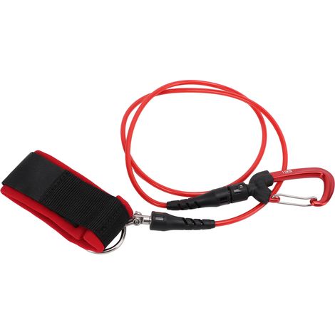 Corde de sécurité pour apnée avec bracelet et mousqueton, équipement de plongée sous-marine rouge (1/5)
