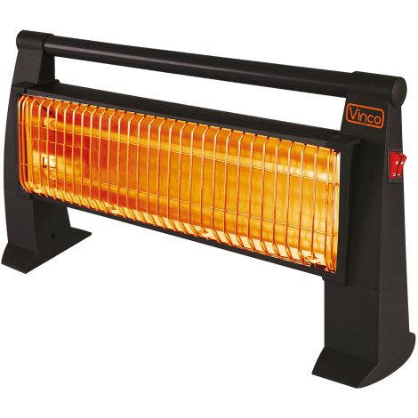 Vinco poele chauffage au sol a' quartz 1200W noir re'glable anti-basculement