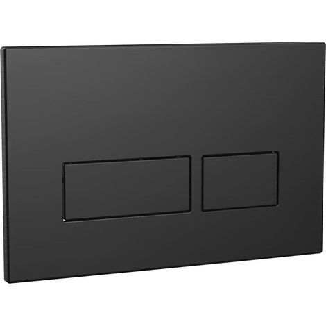 Orbit Square Dual Button Toilet Flush Plate - Black (1/2)