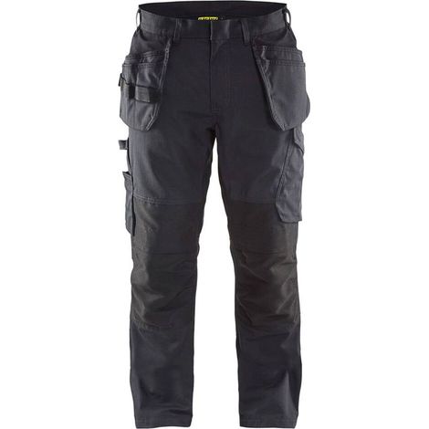 Pantaloni da lavoro con tasche flottanti elasticizzati 1496 - Nero/Grigio scuro XL - FR(50) - SE(C56) - Standard (1/5)