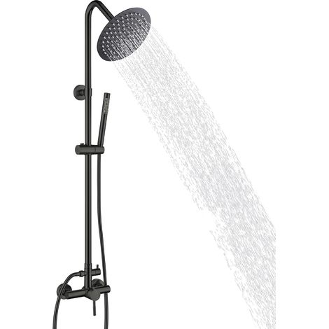 Colonne de Douche avec Mitigeur Colonne Douche Noir Ensemble de Douche Réglable en Hauteur (1/5)