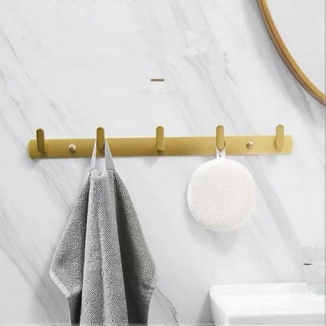 Bademantelhaken, Handtuchhaken, Kleiderbügel aus mattiertem Goldmetall