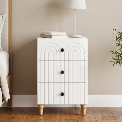 Armadio da Notte con cassetto Bianco Lucido 43x 41 x 66,5 cm vidaXL (1/5)