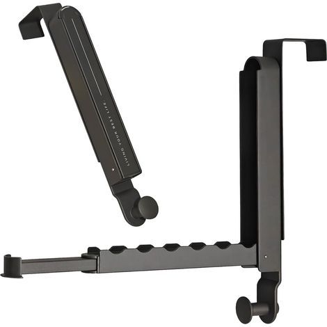 Étendoir à linge avec crochet de porte, pliable et extensible, crochet de séchage en métal pour porte, crochet pour le mur de la salle de bain, 1 pièce, noir (1/5)