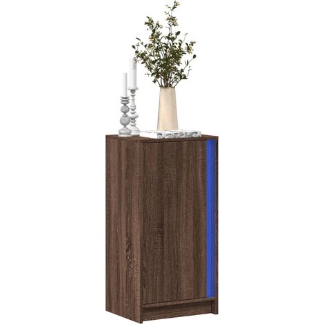 LED-Sideboard Braun Eichen-Optik 42,5x34x85 cm Holzwerkstoff