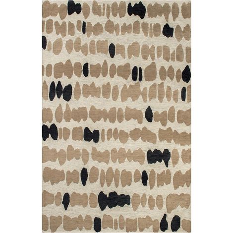 Tapis intérieur extérieur noir jacquard antidérapant - 80 x 150 cm (1/5)