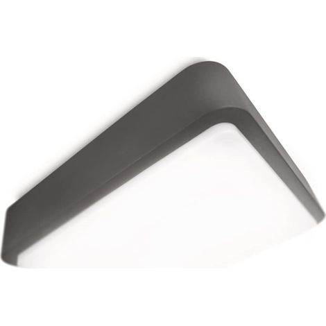 Plafoniera quadrata 32 cm alluminio antracite e sintetico